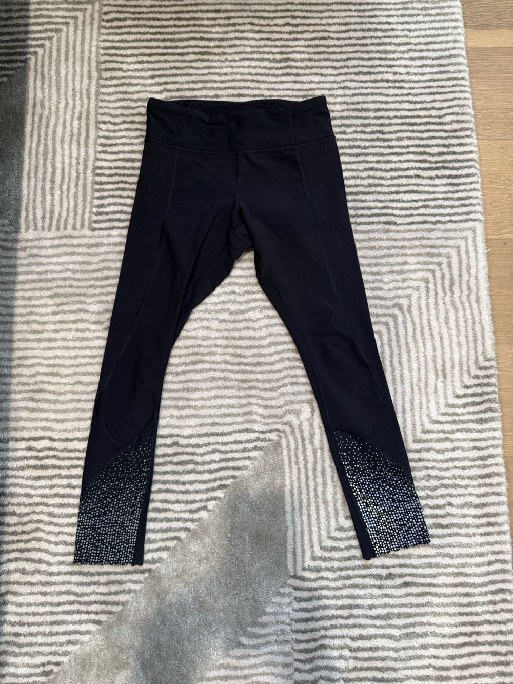 Lululemon Black Women's Leggings with Sparkle Panels